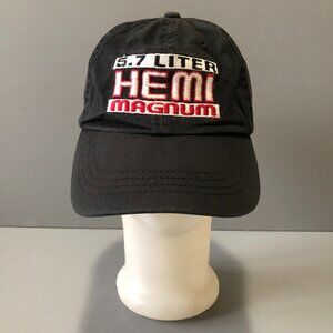 BLACK EMBROIDERED CROWN DODGE 5.7 HEMI MAGNUM BASEBALL CAP HAT ADJUSTABLE
